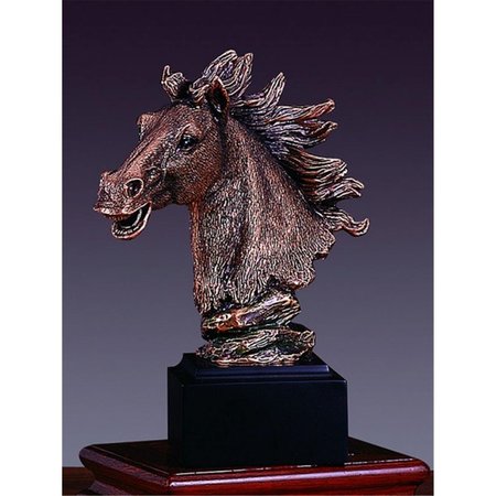 MARIAN IMPORTS Marian Imports F55117 Horse Head Bronze Plated Resin Sculpture - 5.5 x 3 x 7.5 in. 55117